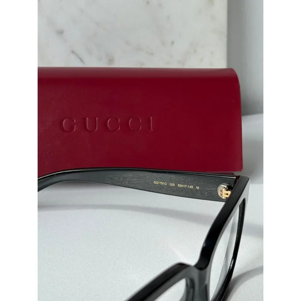 NEW Gucci GG1791O Black Cat Eye Eyeglasses Frames